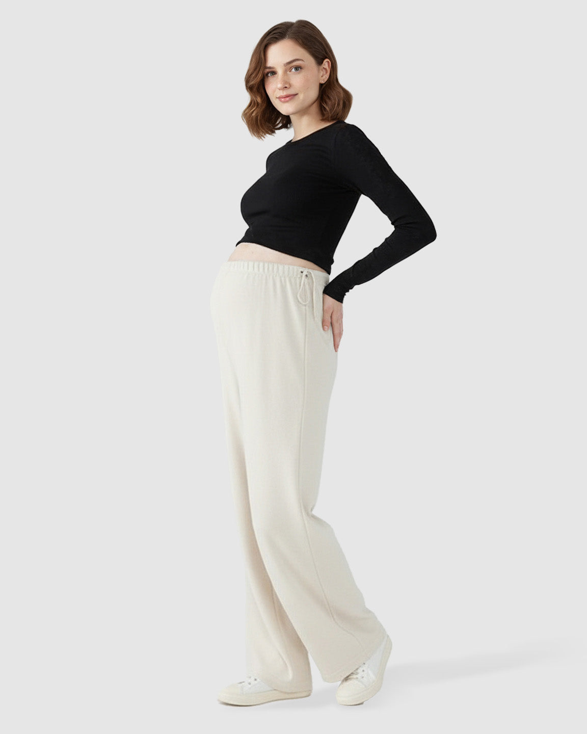 High-Waist Flowy Support Maternity Pants