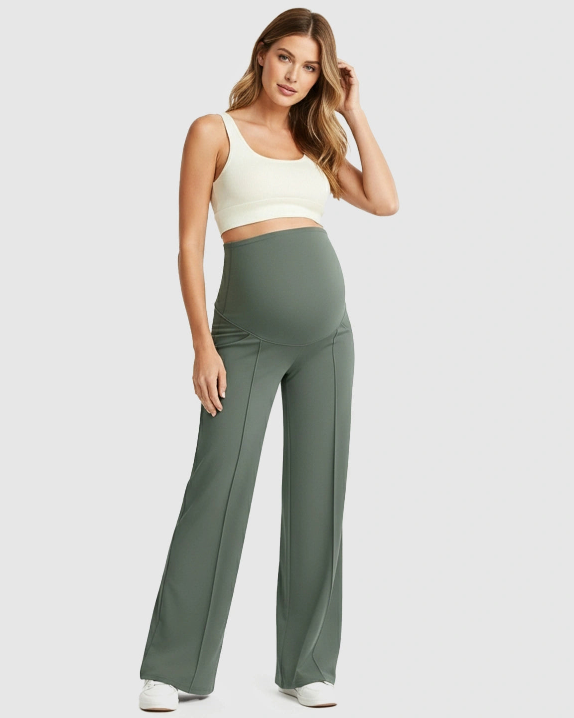 High Waist Maternity Pants With Relaxed Fit
