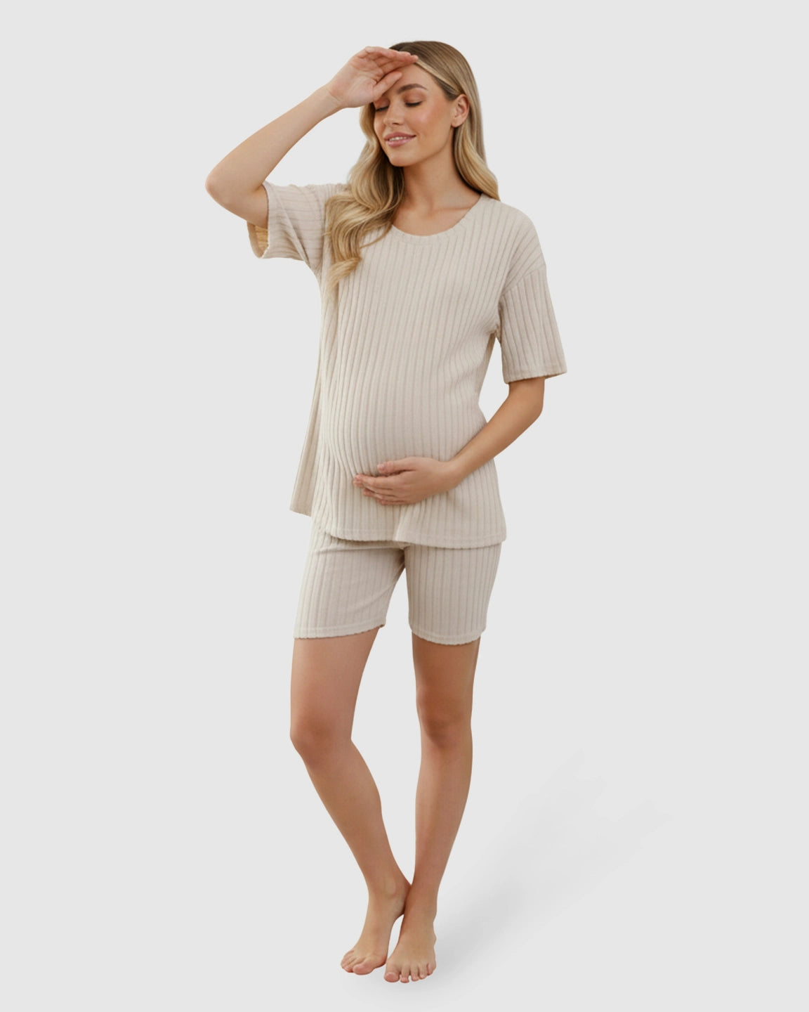 Ribbed Soft Knit Relaxed Maternity Lounge Set