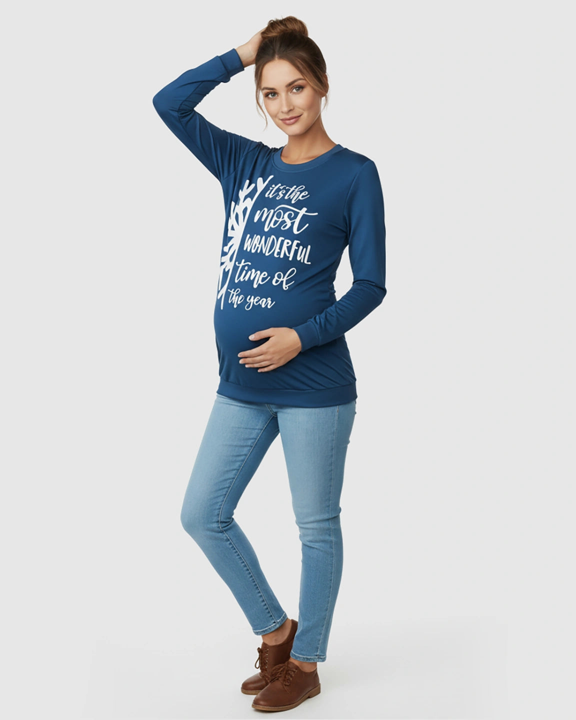 Long-Sleeve Relaxed Fit Maternity Sweatshirt