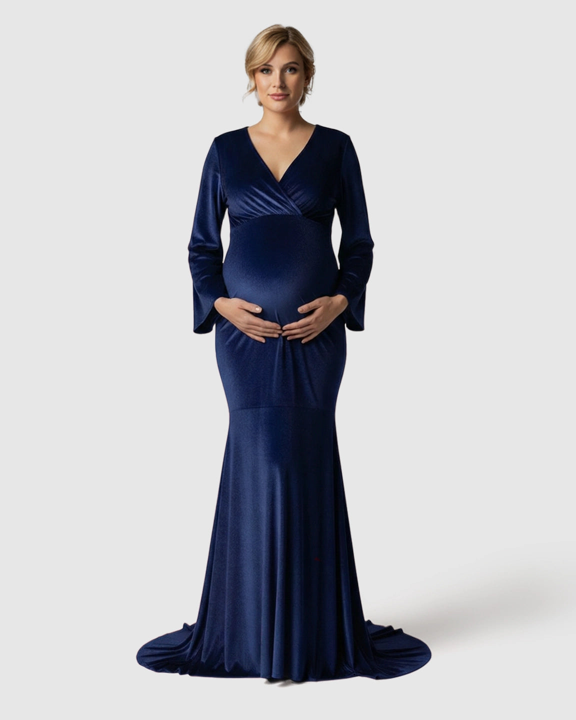 Velvet Mermaid Fit Maternity Gown