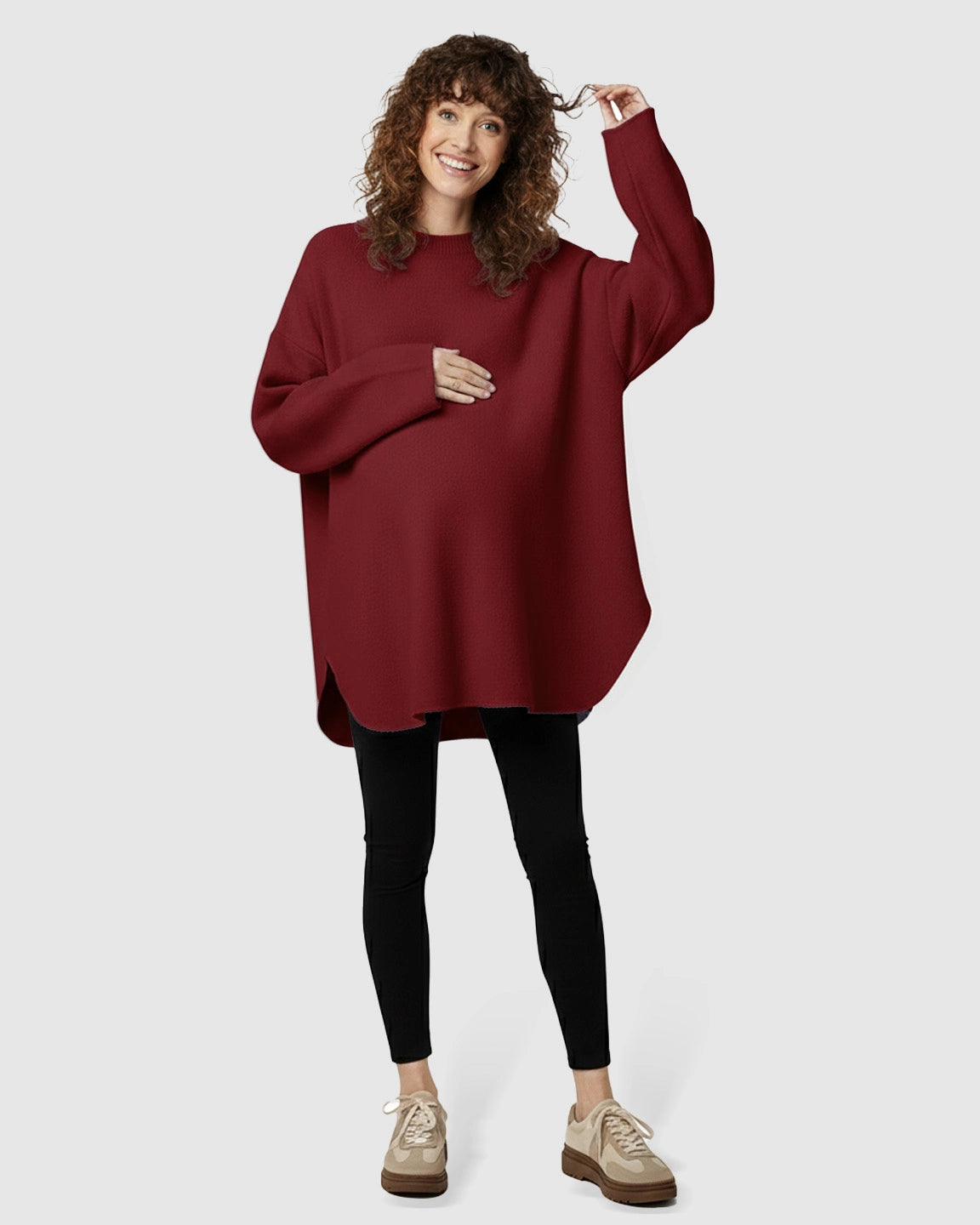 Cozy Woolen Loose-Fit Maternity Sweater