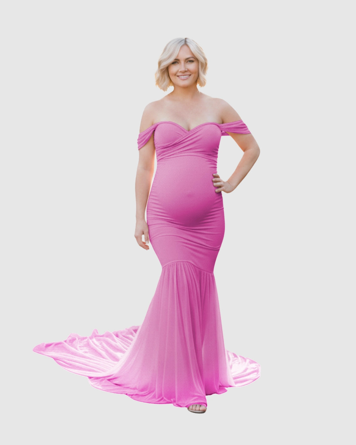 Off-Shoulder Mermaid Maternity Photoshoot Gown