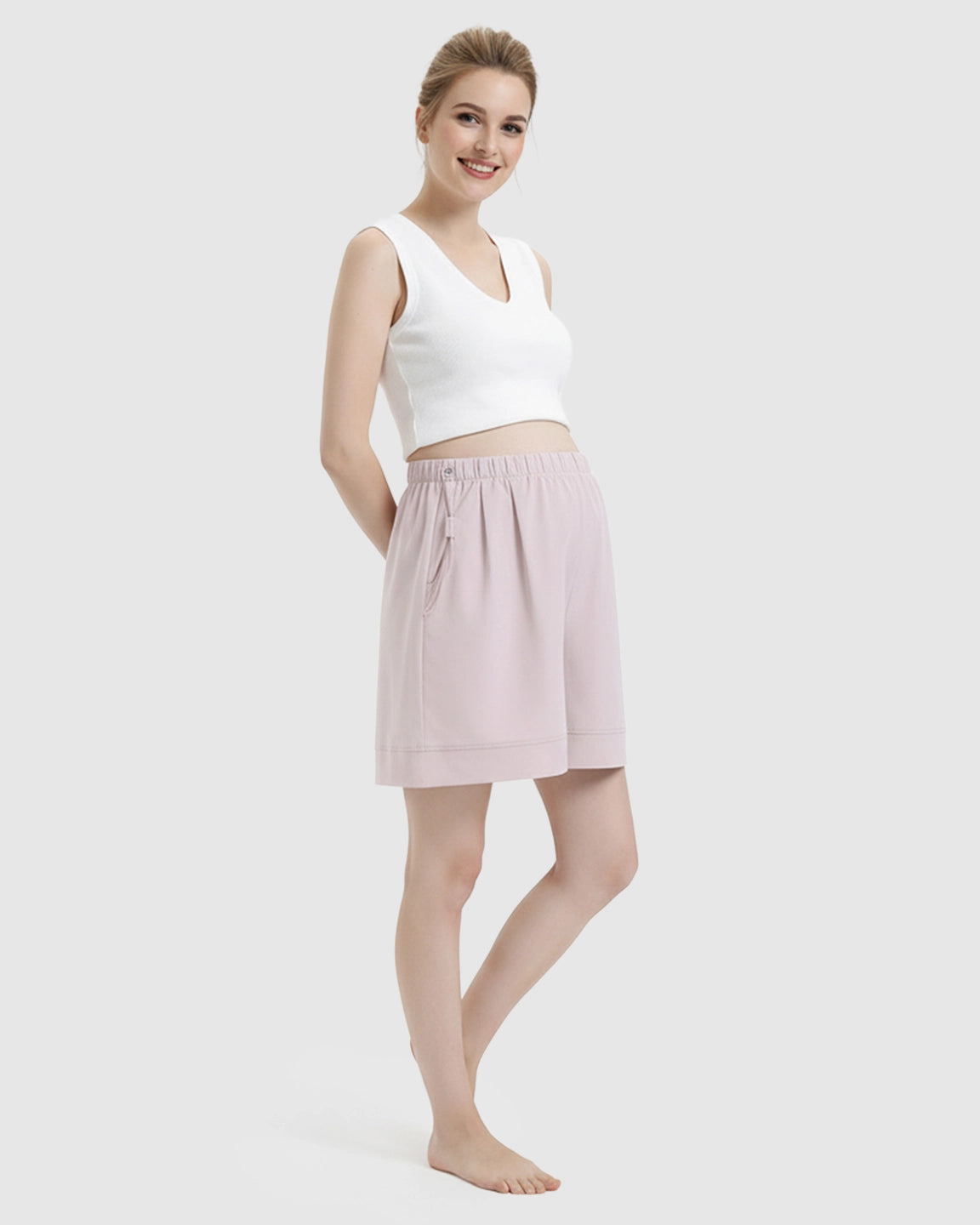 Pocketed Side Drawstring Maternity Shorts