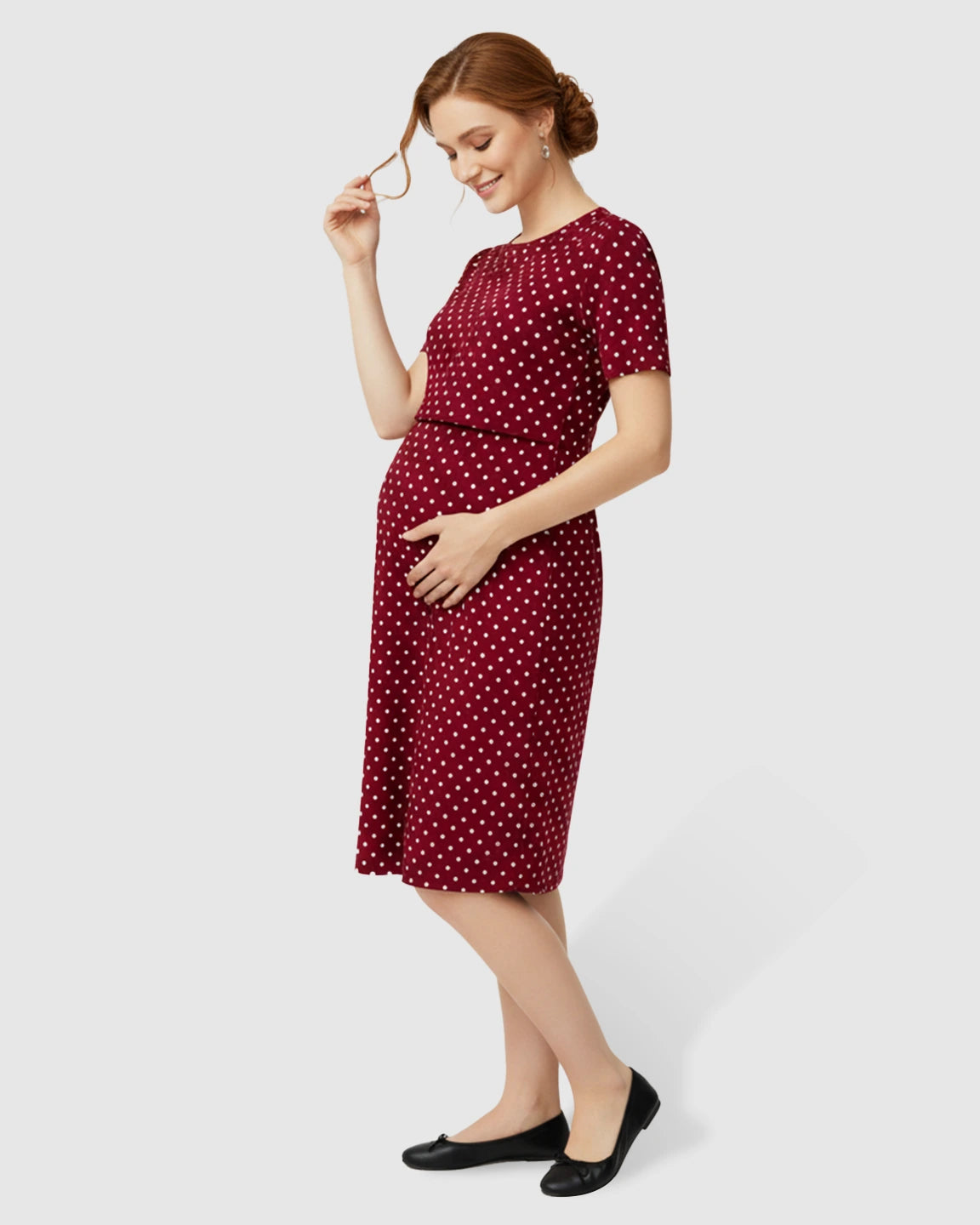 Polka Dot Loose Fit Maternity & Nursing Dress