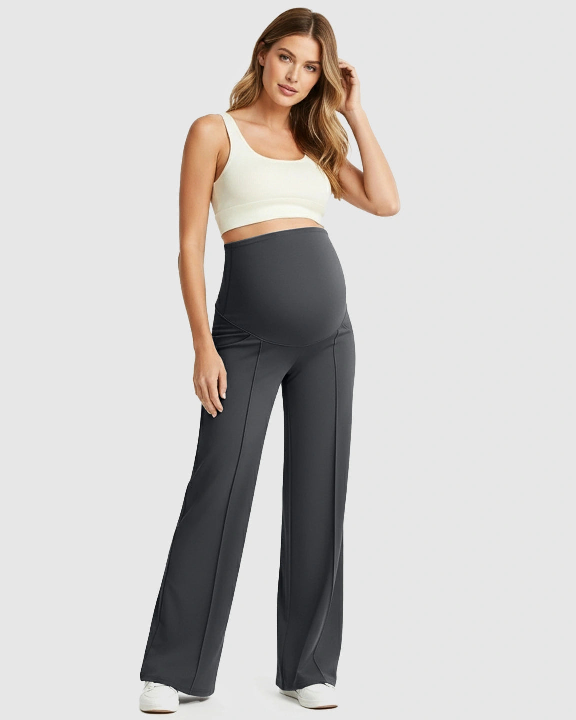 High Waist Maternity Pants With Relaxed Fit