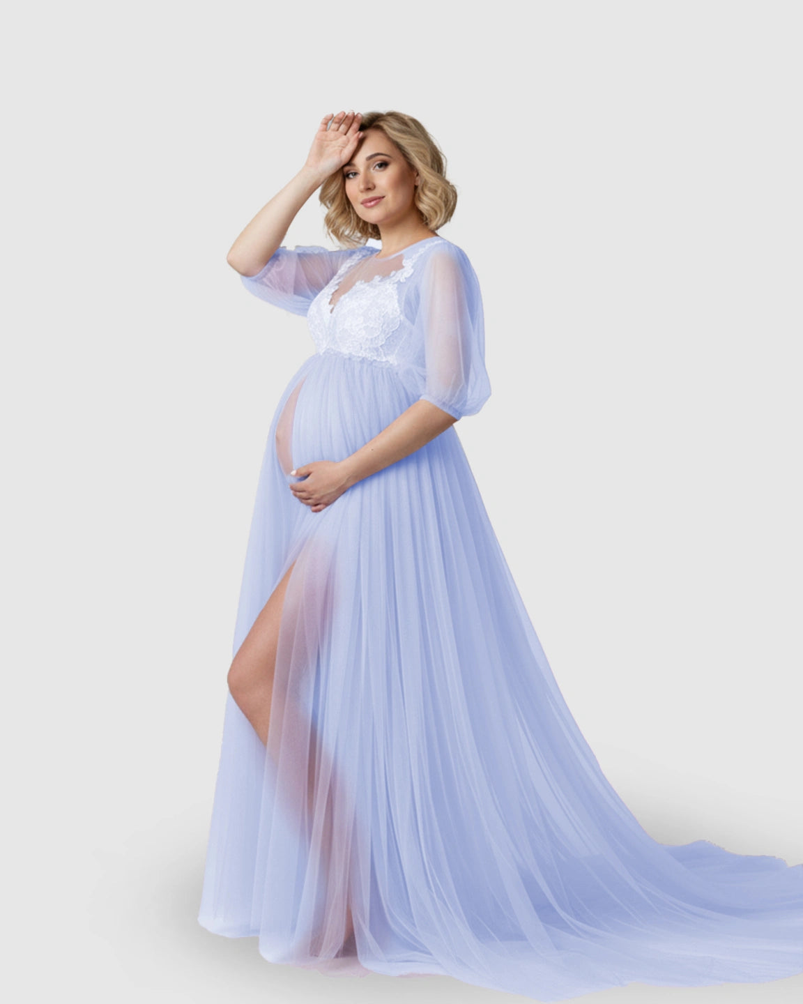 Tulle Lace Swing Trail Maternity Photoshoot Dress