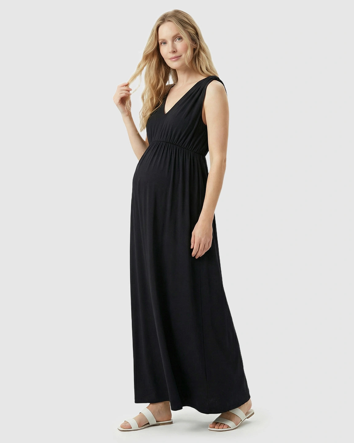 Empire Waist Casual Maternity Maxi Dress