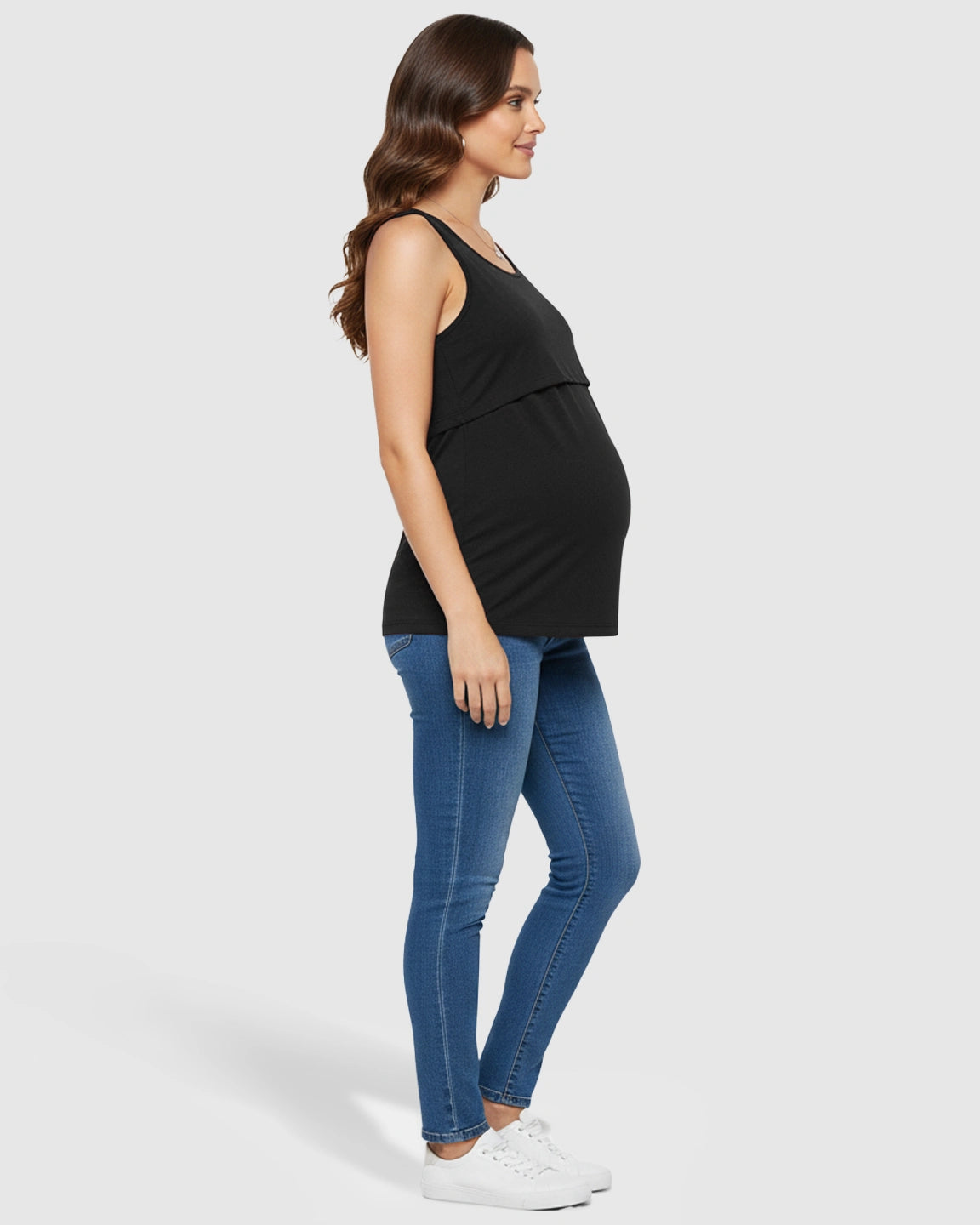 Pull-Up Nursing Access Loose Fit Tank Top