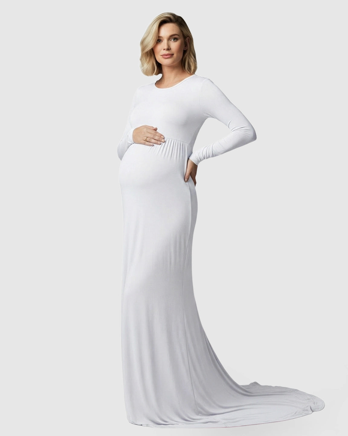 Empire Waist Elegant Maternity Photoshoot Dress