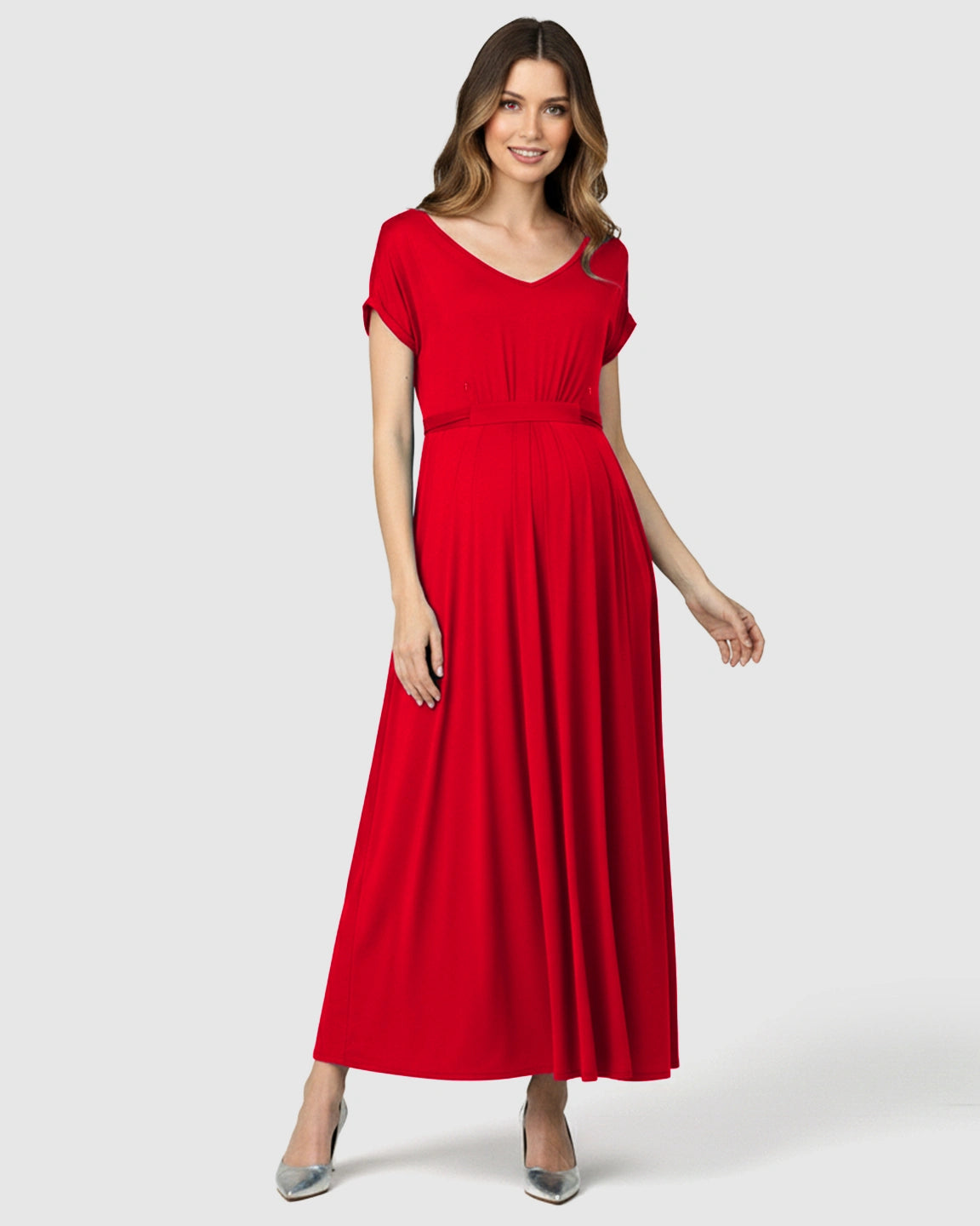 Empire Waist Flowy Maternity Maxi Dress
