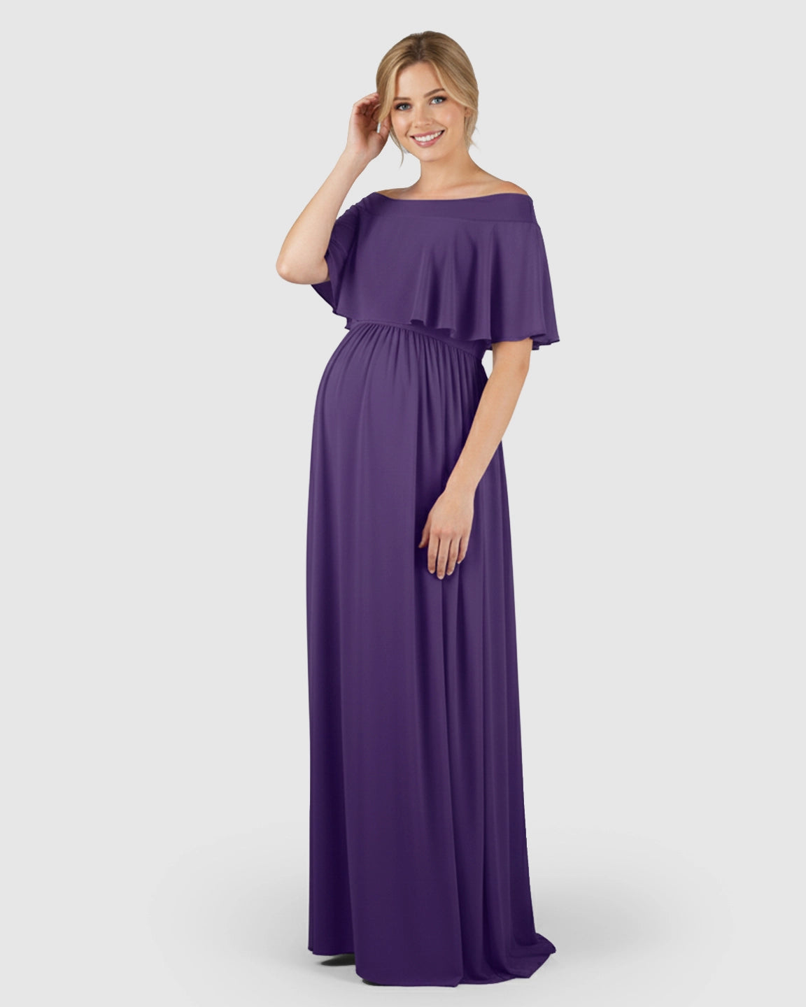 Off Shoulder Bohemian Maternity Photoshoot Dress