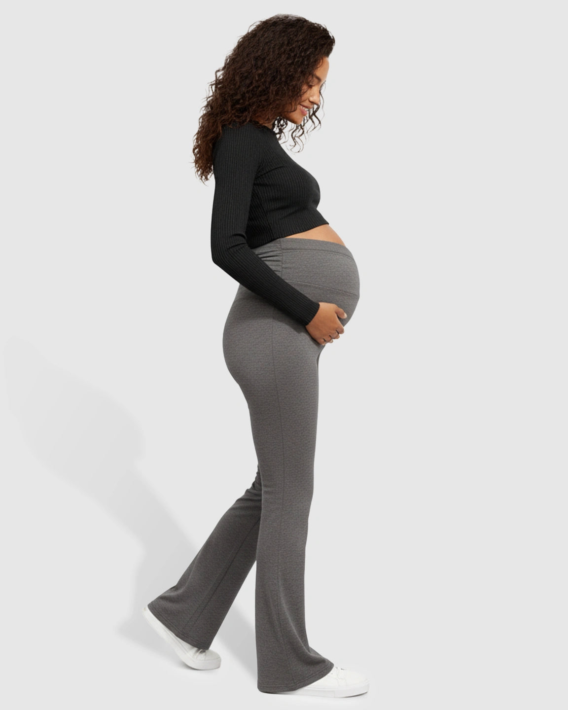 Crossed Waistband Flared Maternity Pants