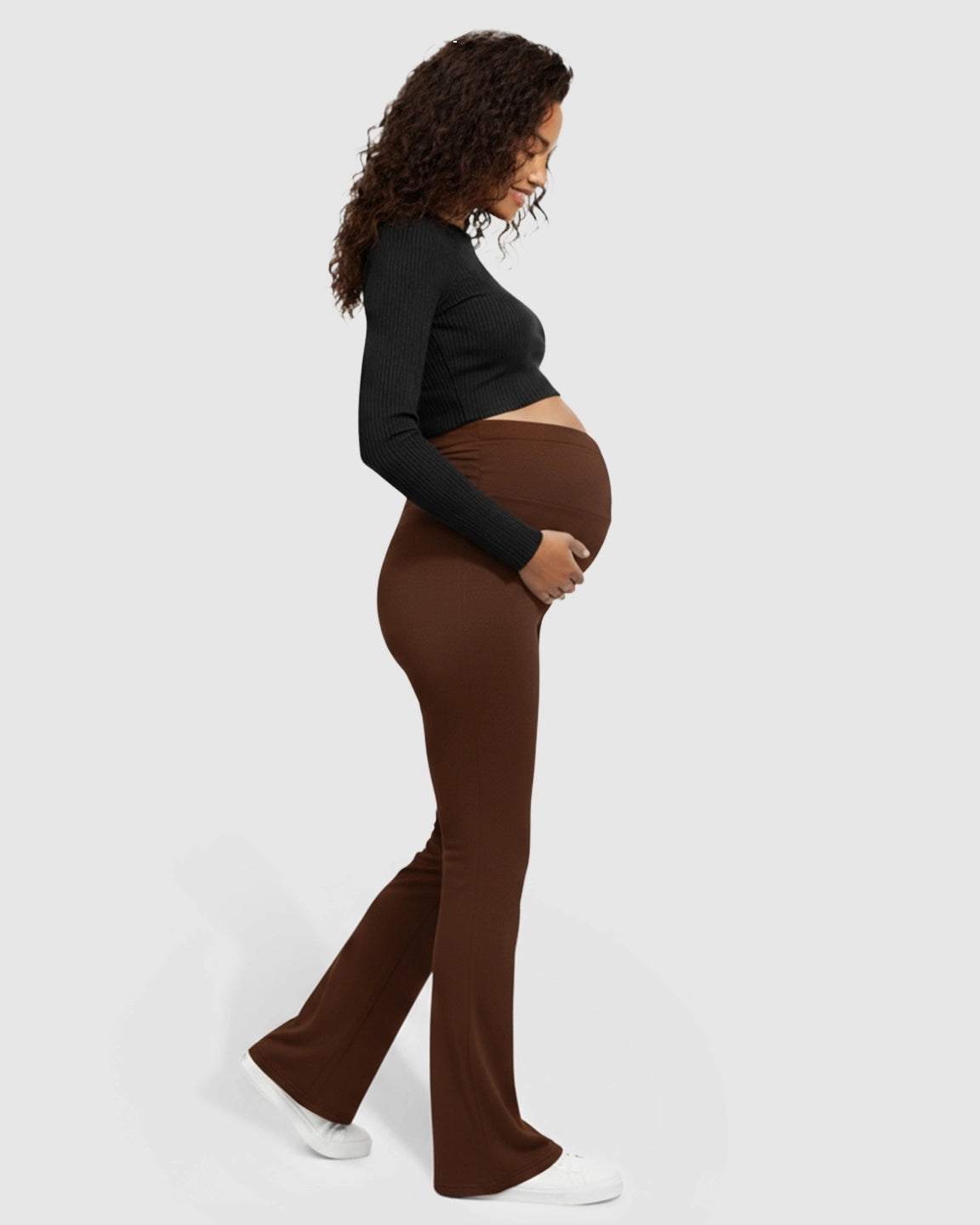 Crossed Waistband Flared Maternity Pants