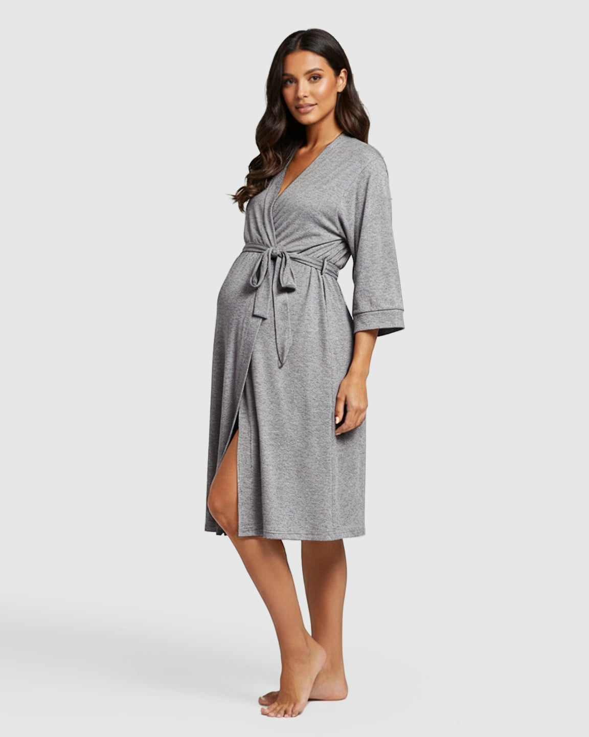Mid-Length Classic Kimono Maternity & Postpartum Robe