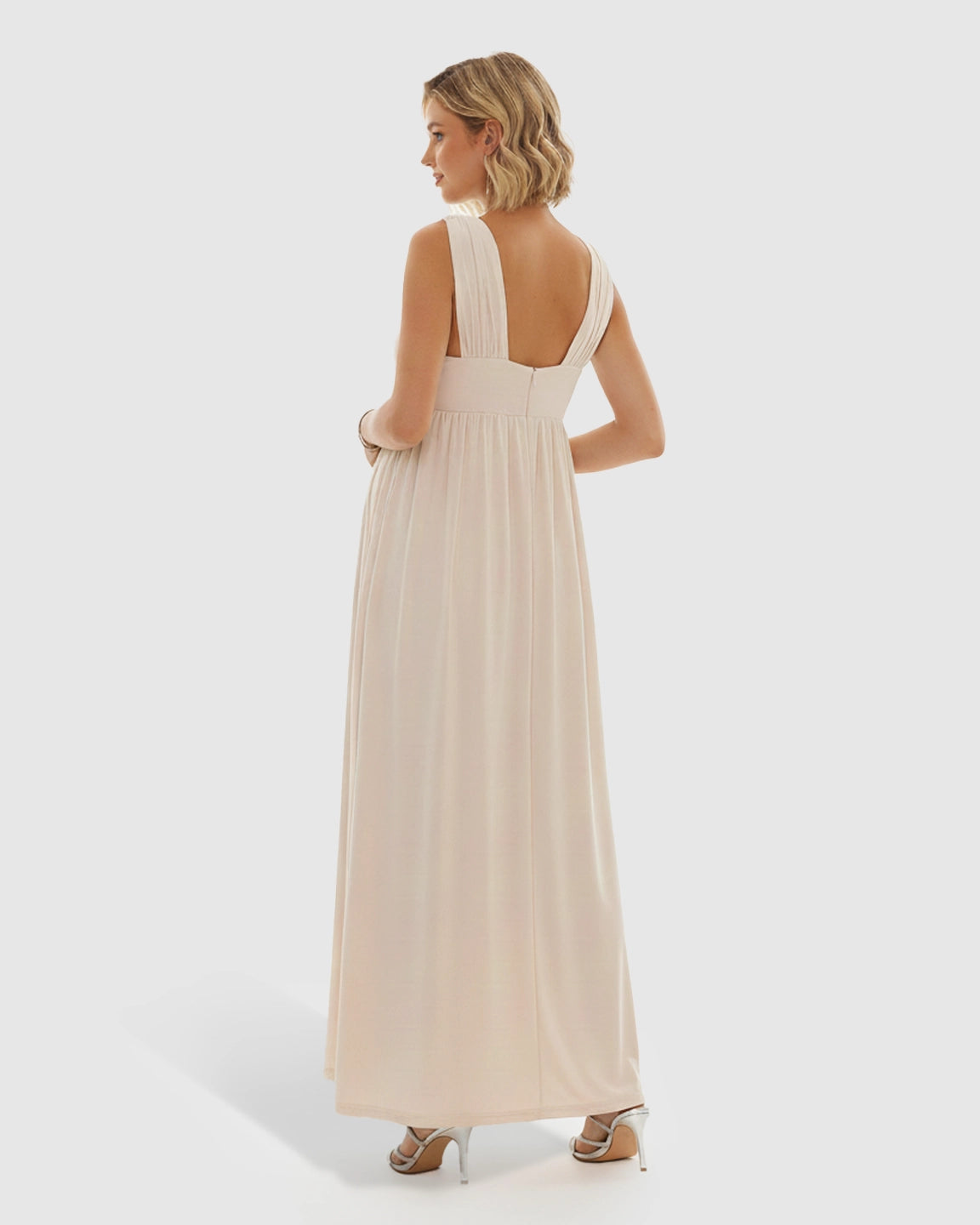 Scarf-Neck A-Line Maternity Gown