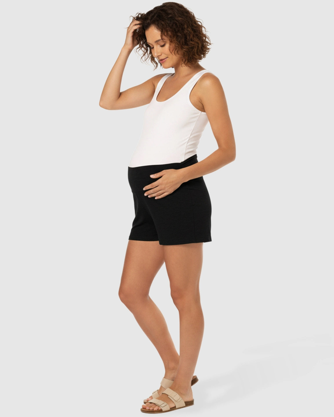High-Rise Relaxed-Fit Maternity Shorts