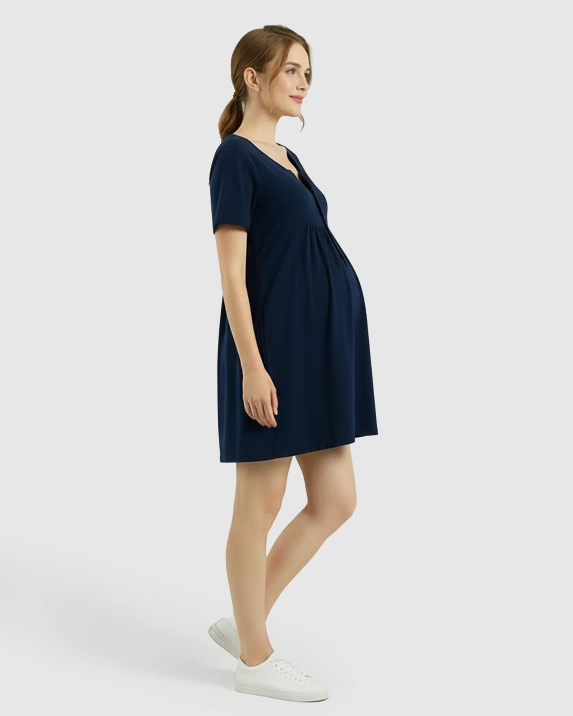 Relaxed-Fit A-Line Maternity Mini Dress
