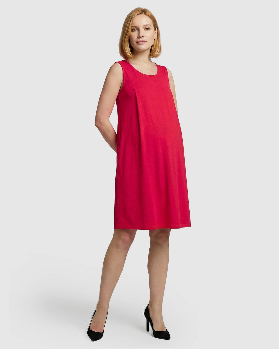 Discreet Nursing Opening Casual Maternity Midi Dress