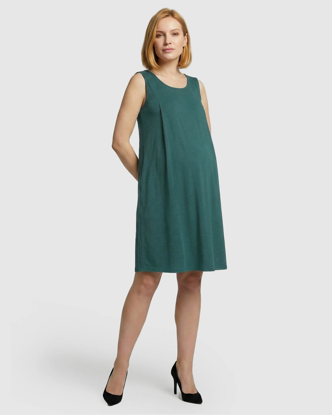 Discreet Nursing Opening Casual Maternity Midi Dress