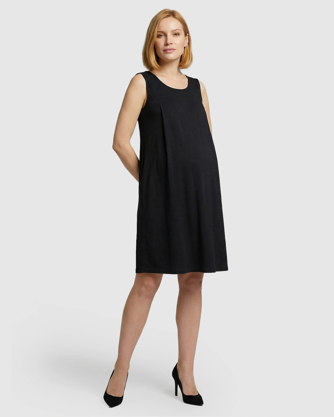 Discreet Nursing Opening Casual Maternity Midi Dress