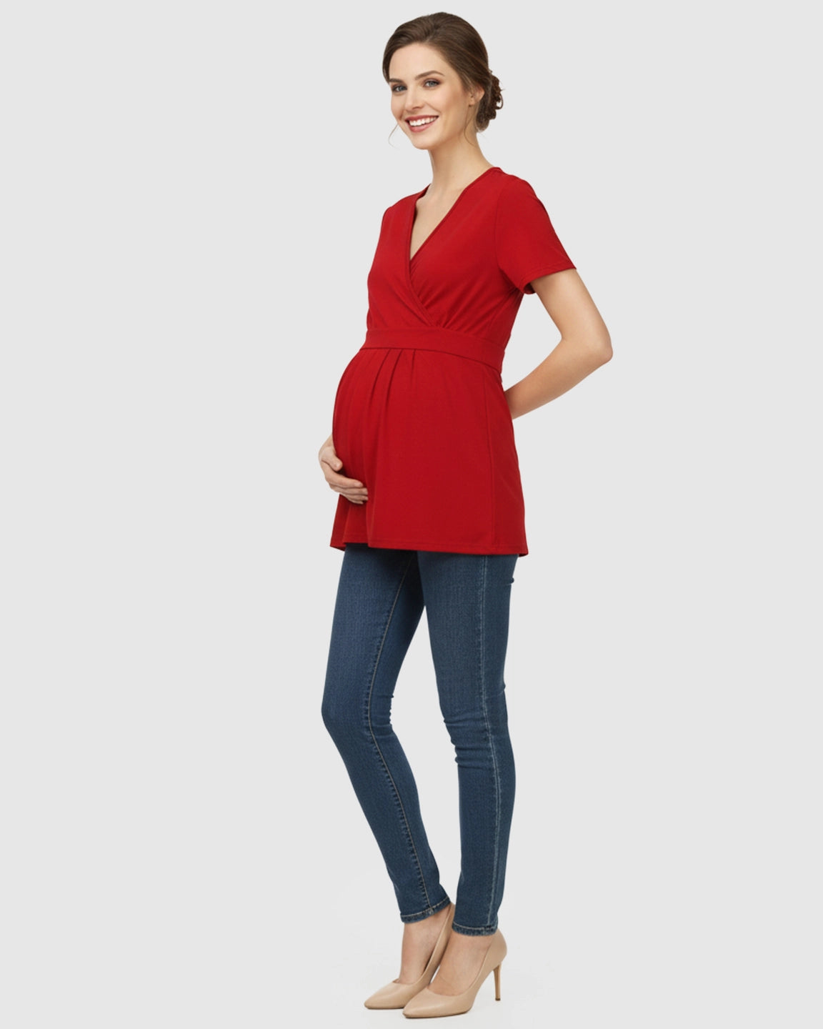 V-Neck Wrap-Style Maternity Top