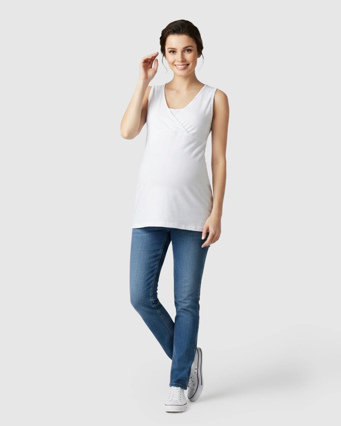 Cross-Front Sleeveless Nursing & Maternity Top