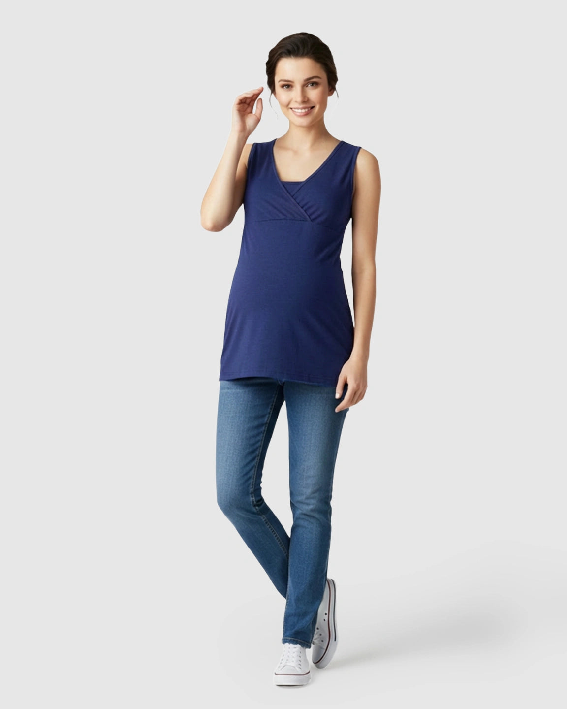 Cross-Front Sleeveless Nursing & Maternity Top