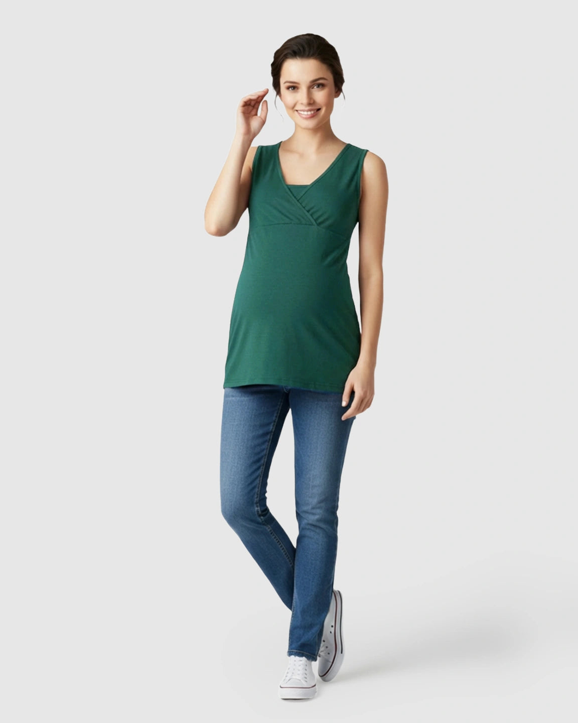 Cross-Front Sleeveless Nursing & Maternity Top