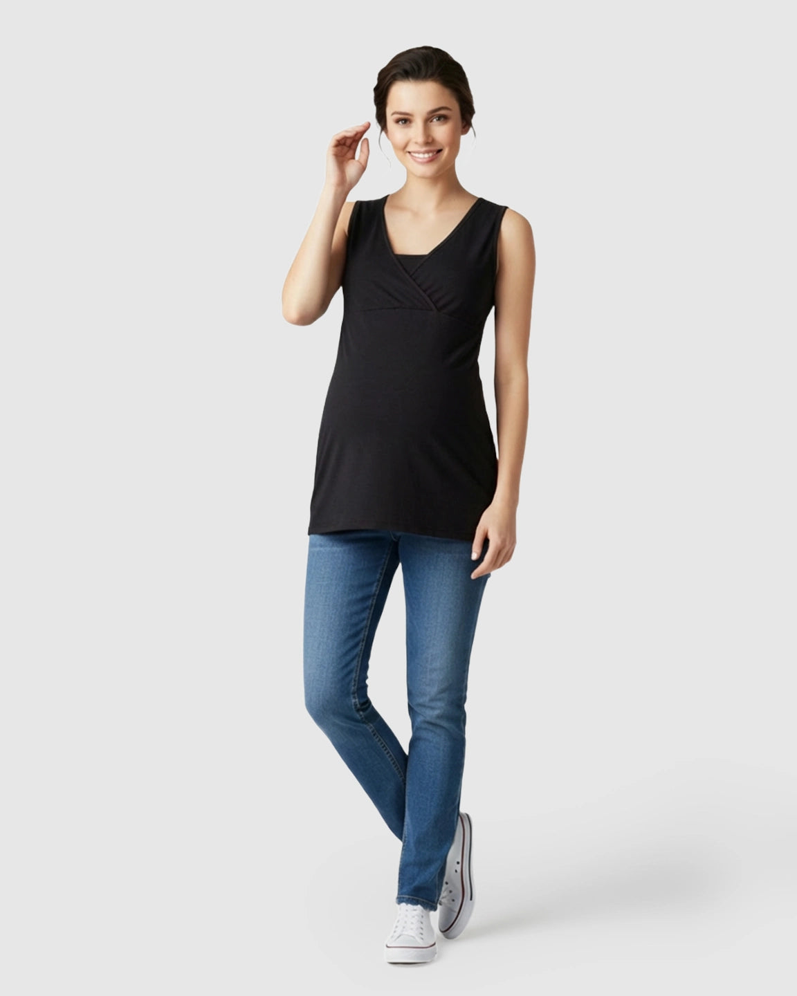 Cross-Front Sleeveless Nursing & Maternity Top