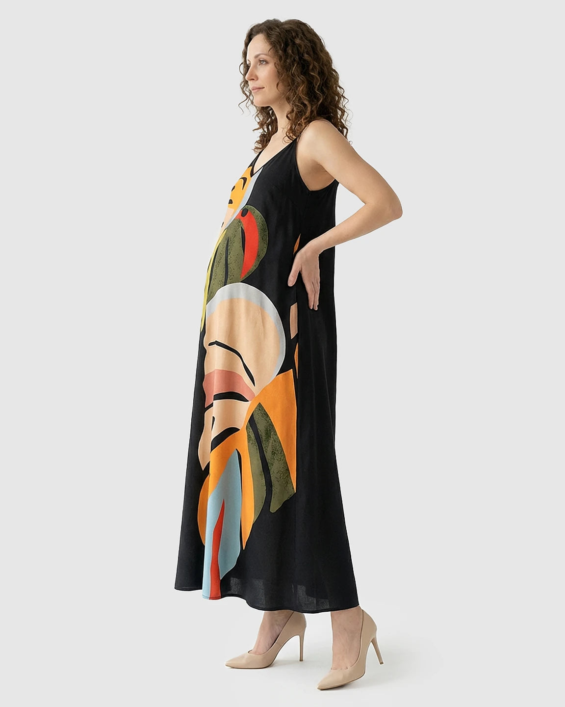 3D-Print Sling Maternity Maxi Dress