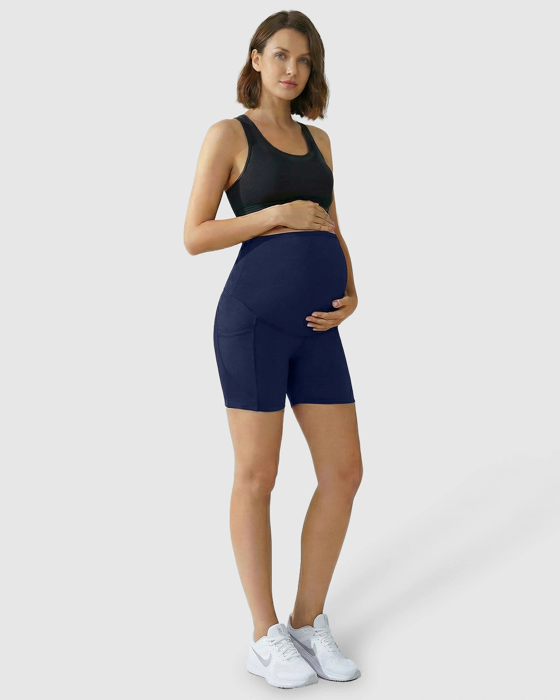 High-Waist Supportive Maternity Shorts
