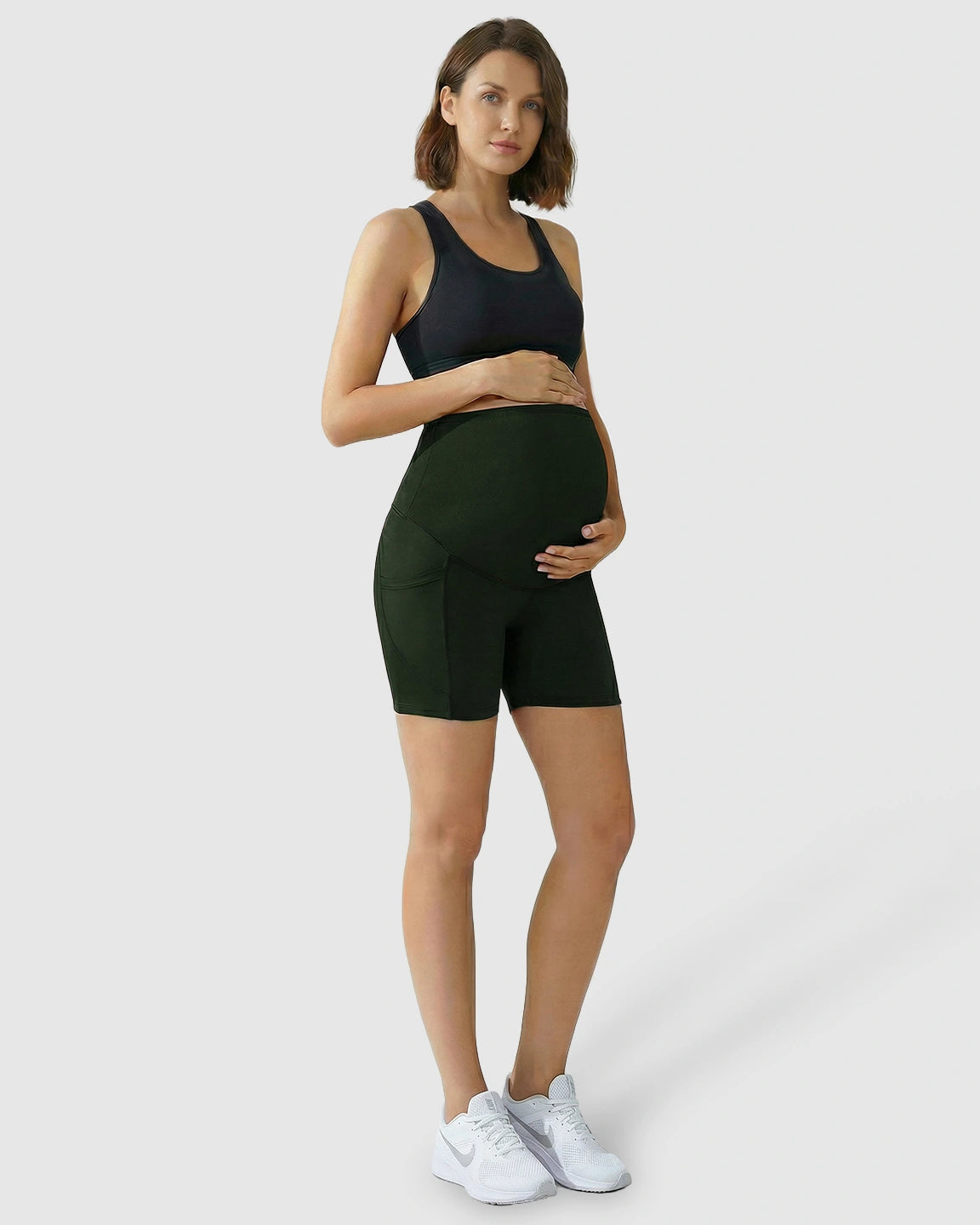 High-Waist Supportive Maternity Shorts