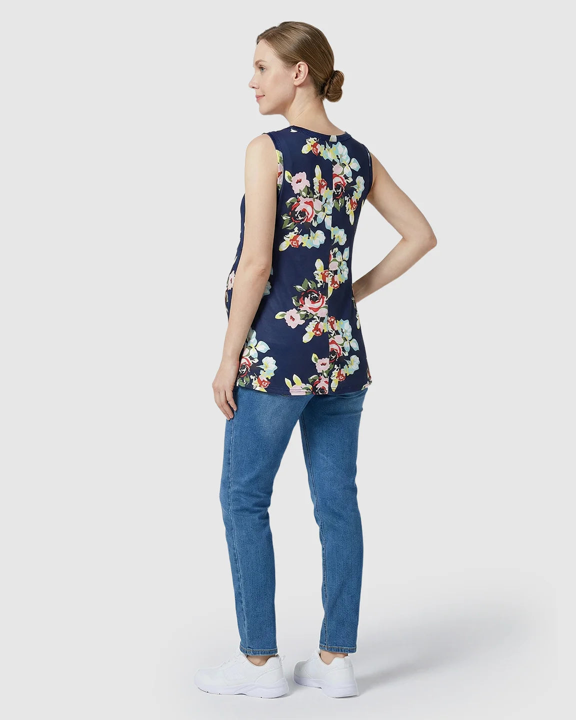 Sleeveless Floral Nursing Maternity Top