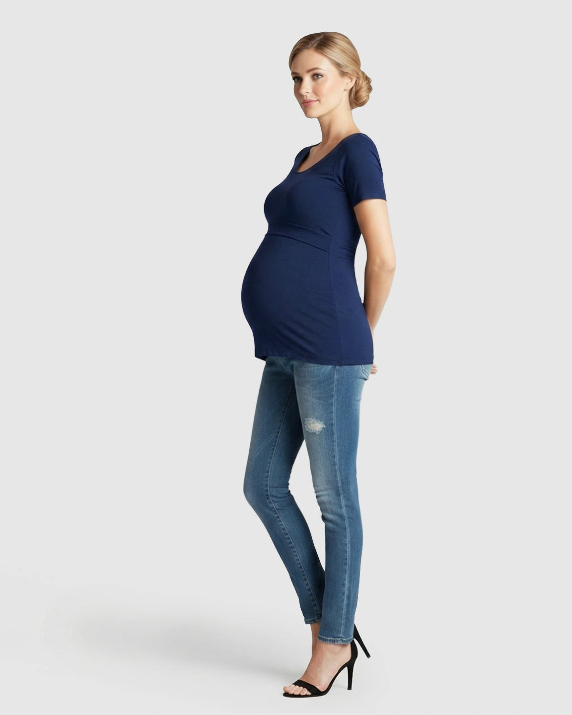 Stretch-Fit V-Neck Nursing T-Shirt