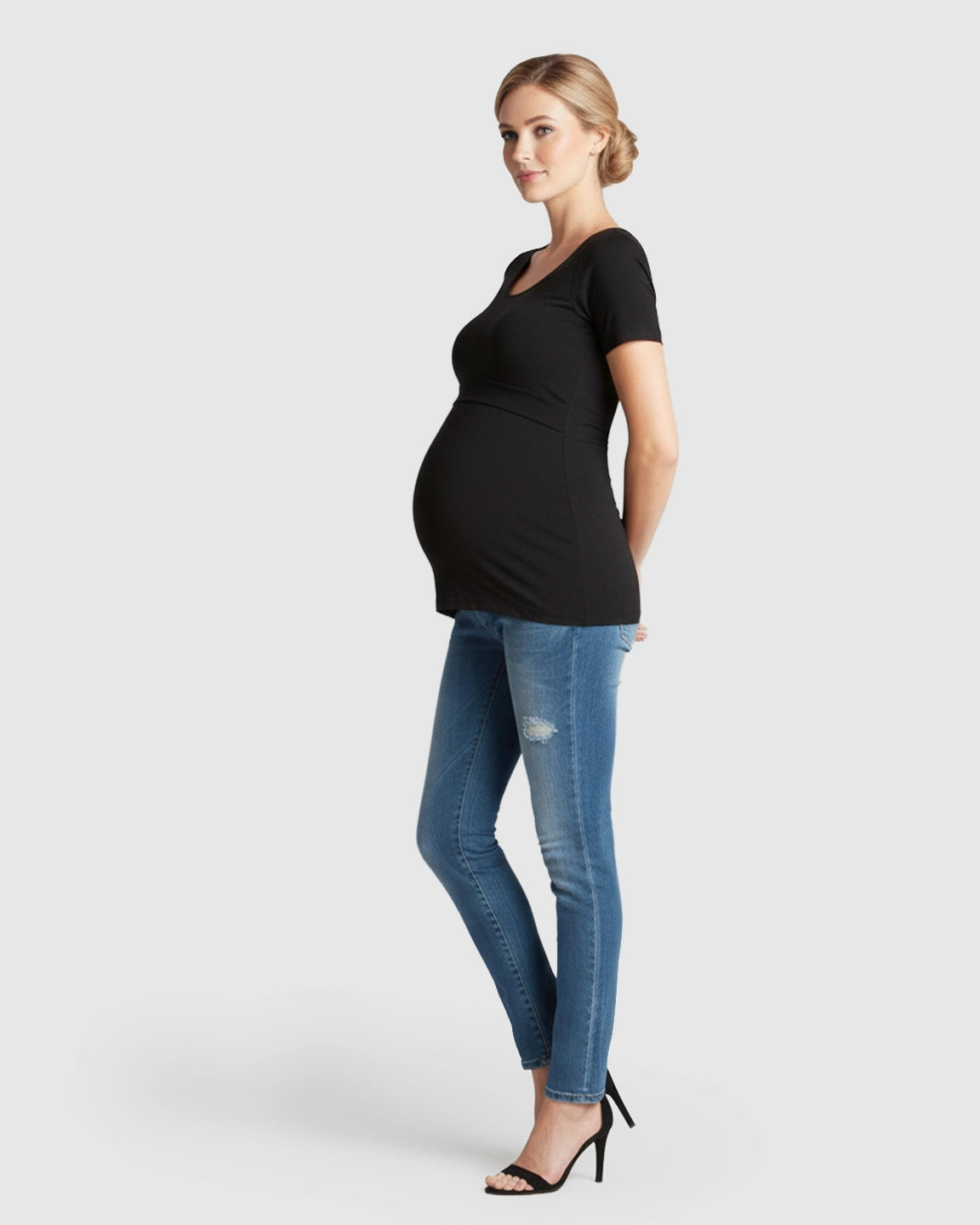 Stretch-Fit V-Neck Nursing T-Shirt