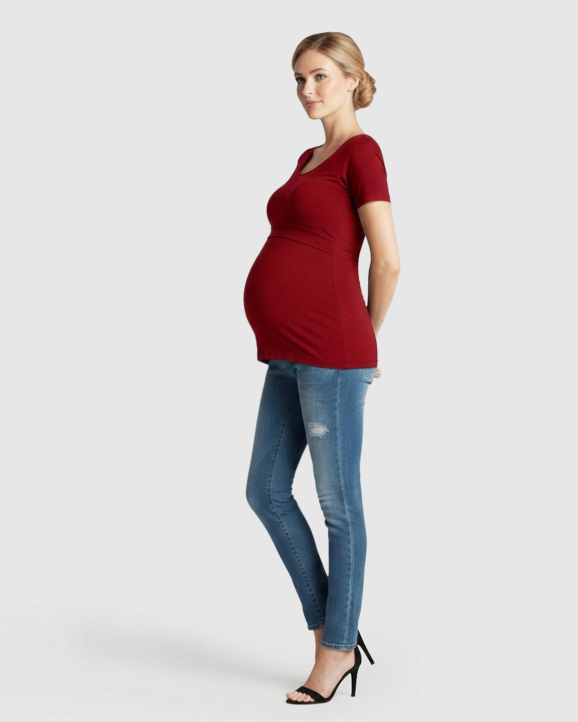 Stretch-Fit V-Neck Nursing T-Shirt