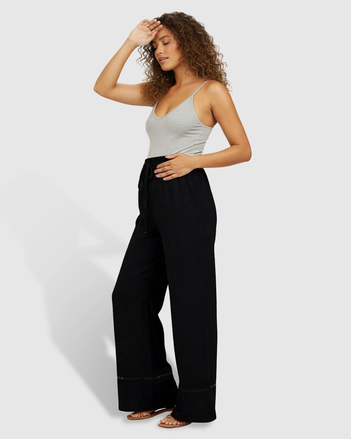 High-Waisted Wide-leg Maternity Pants