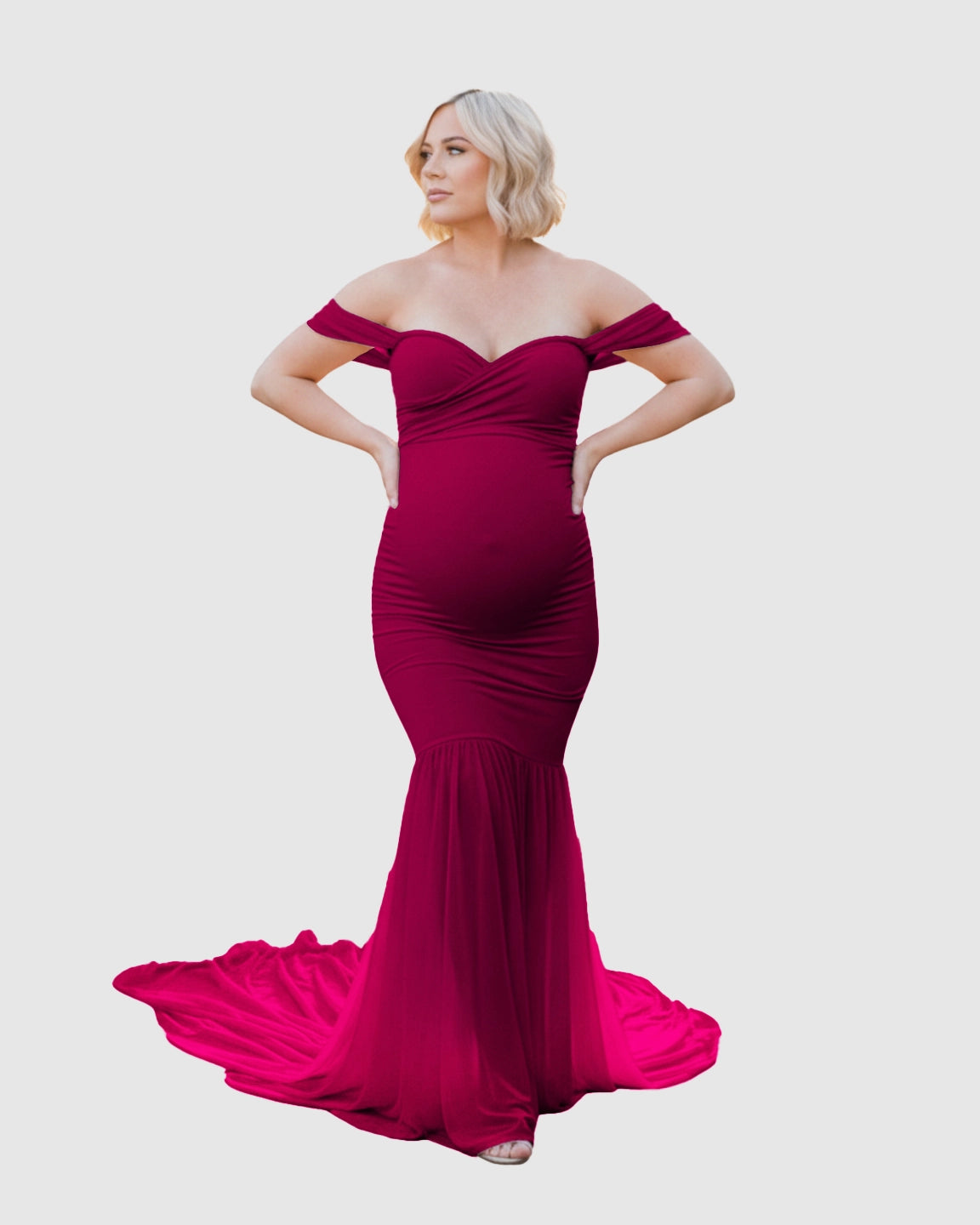 Off-Shoulder Mermaid Maternity Photoshoot Gown