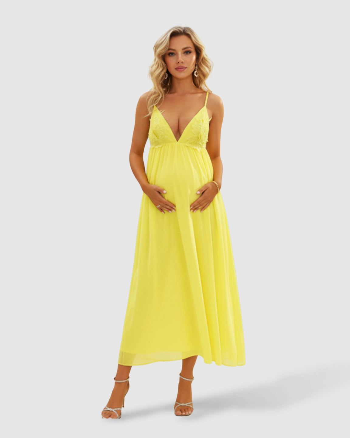 Low Open Back Flowy Maternity Dress