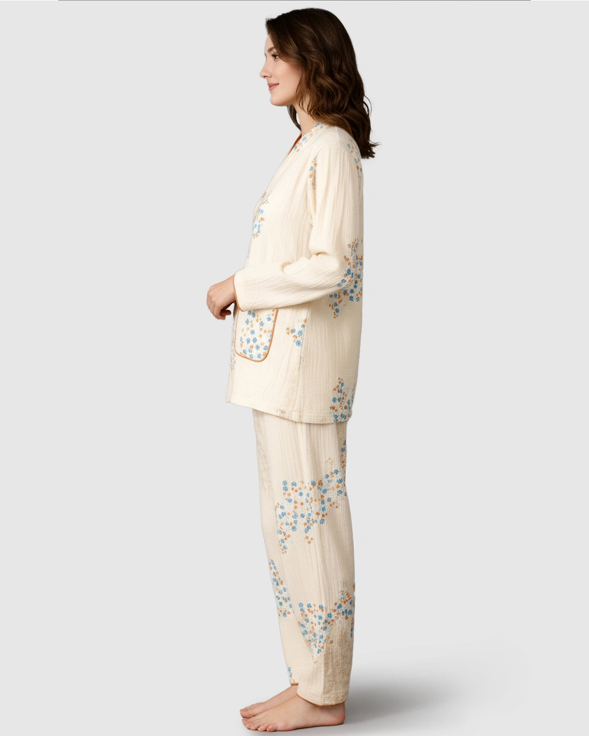Cotton-Muslin Japanese-Style Maternity Sleepwear Set
