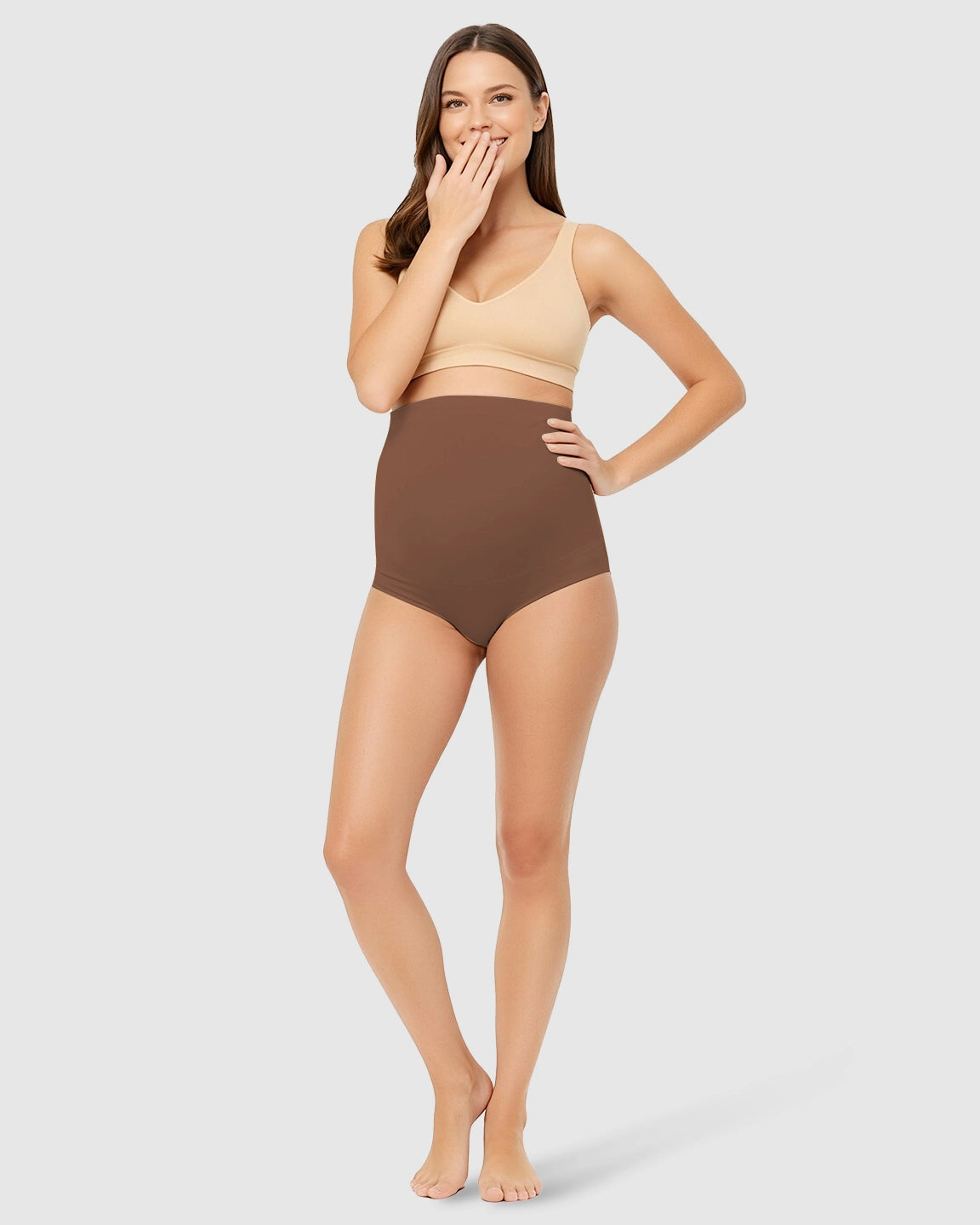 High-Waist Seamless Belly-Support Maternity Underwear