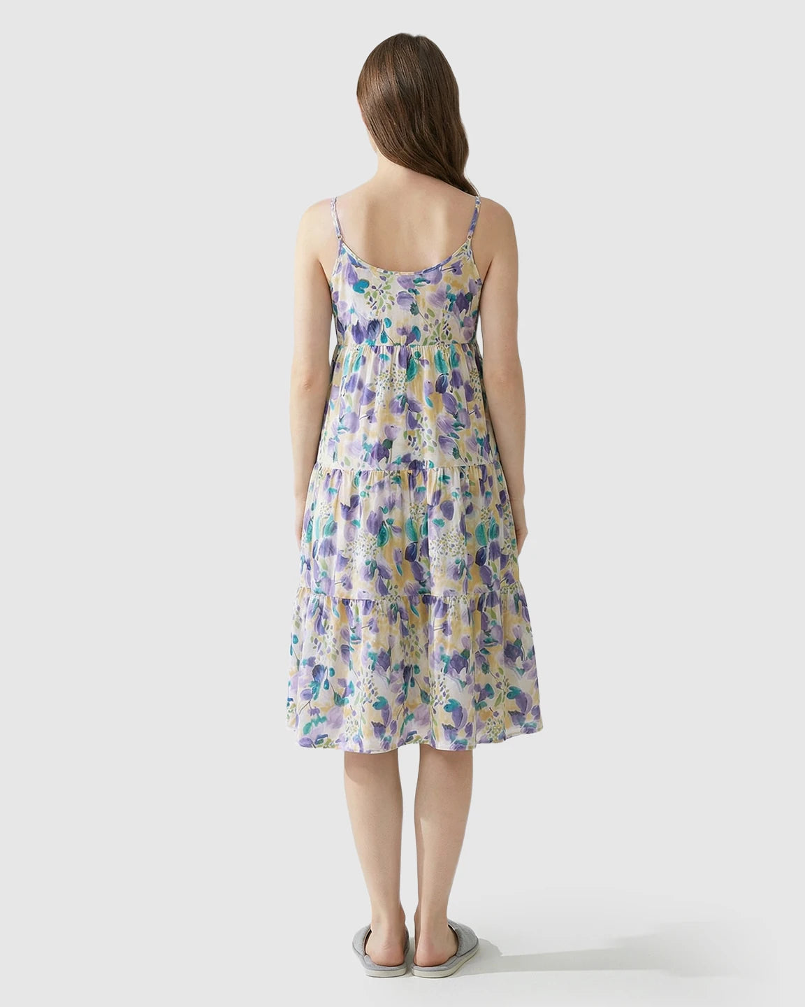 Spaghetti Strap Floral Maternity Nightdress