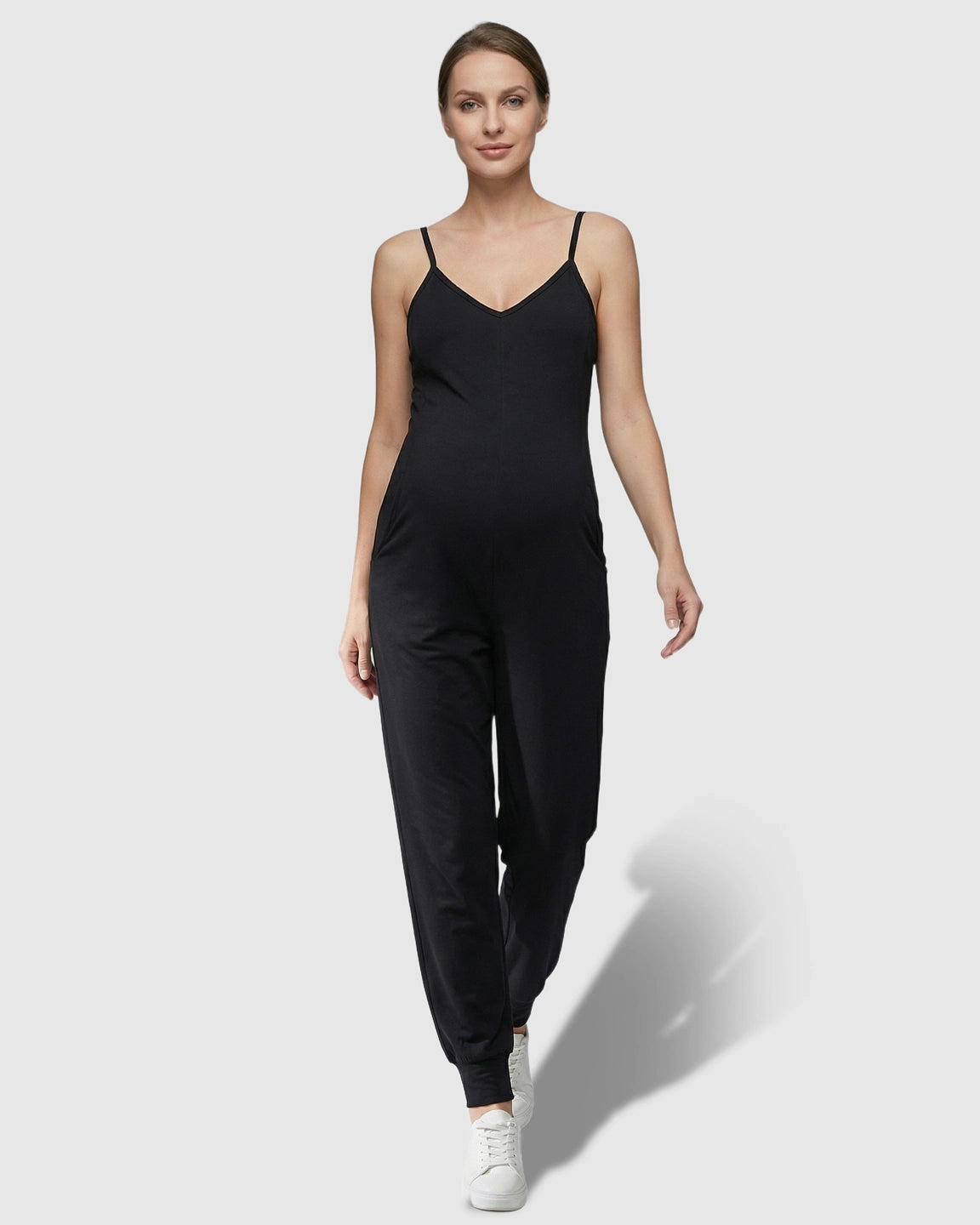 Spaghetti Straps Everyday Maternity Jumpsuit