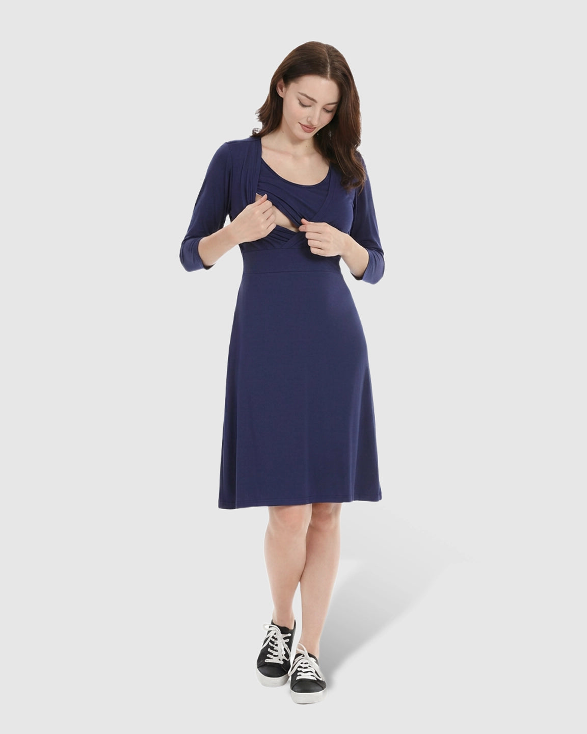 Wrap-Front Nursing Access Everyday Maternity Dress