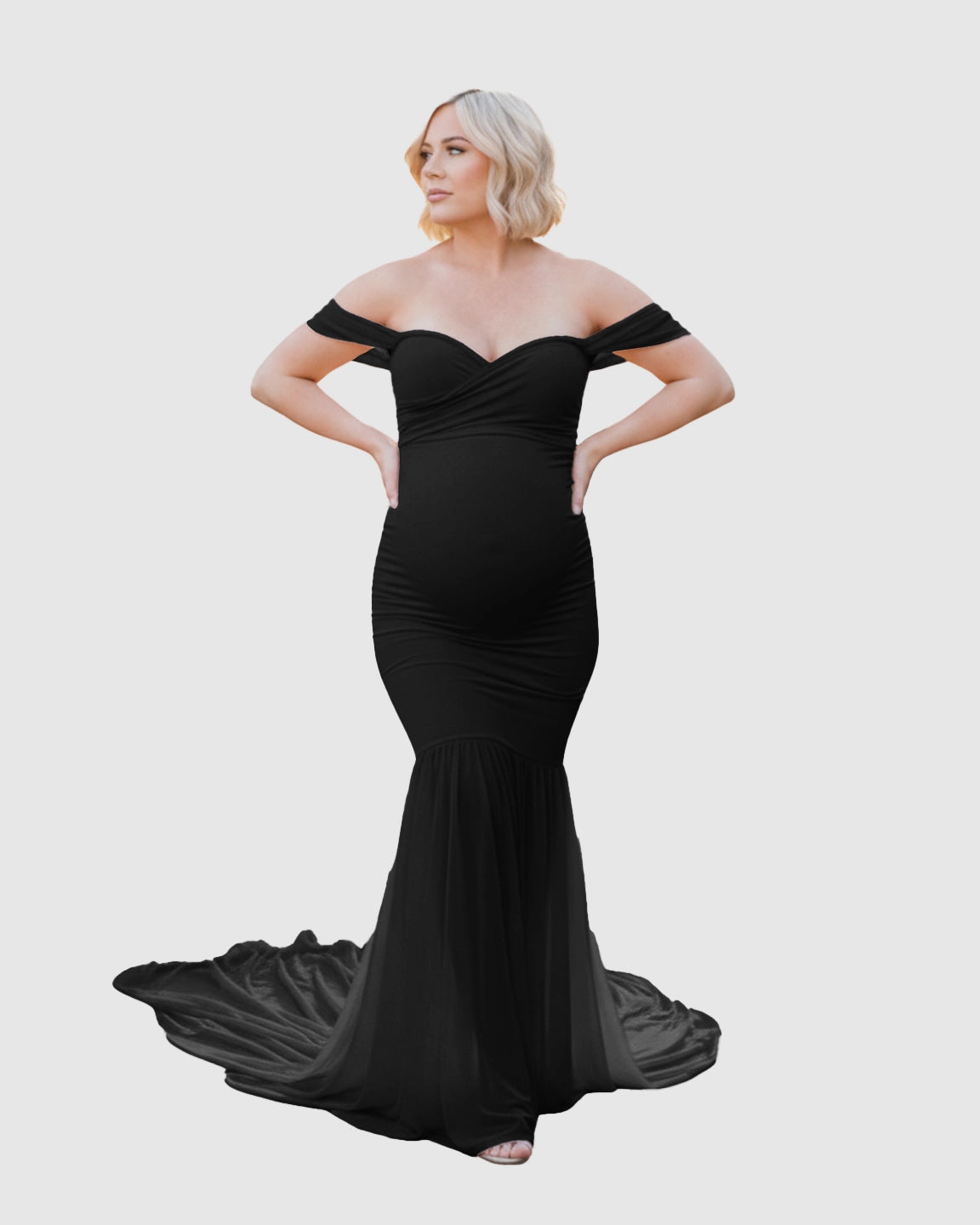 Off-Shoulder Mermaid Maternity Photoshoot Gown