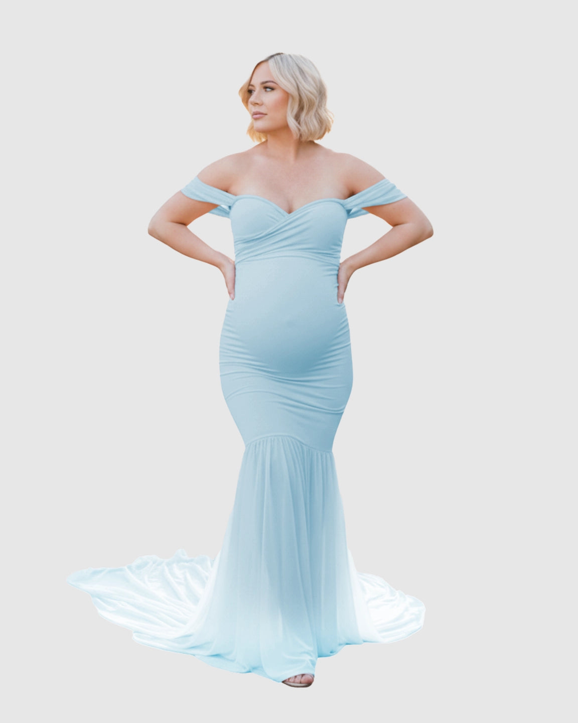 Off-Shoulder Mermaid Maternity Photoshoot Gown