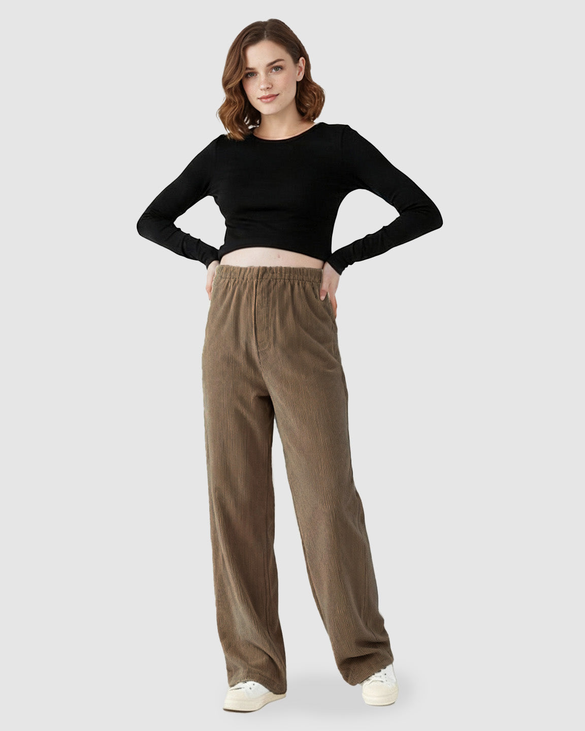 High-Waist Flowy Support Maternity Pants