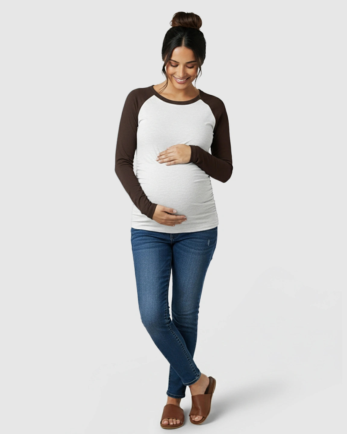 Stretch Fit Long-Sleeve Maternity Top