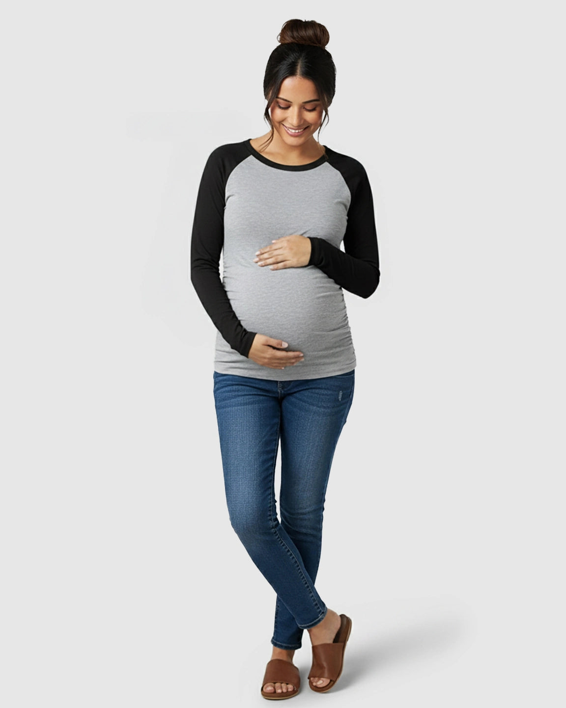 Stretch Fit Long-Sleeve Maternity Top